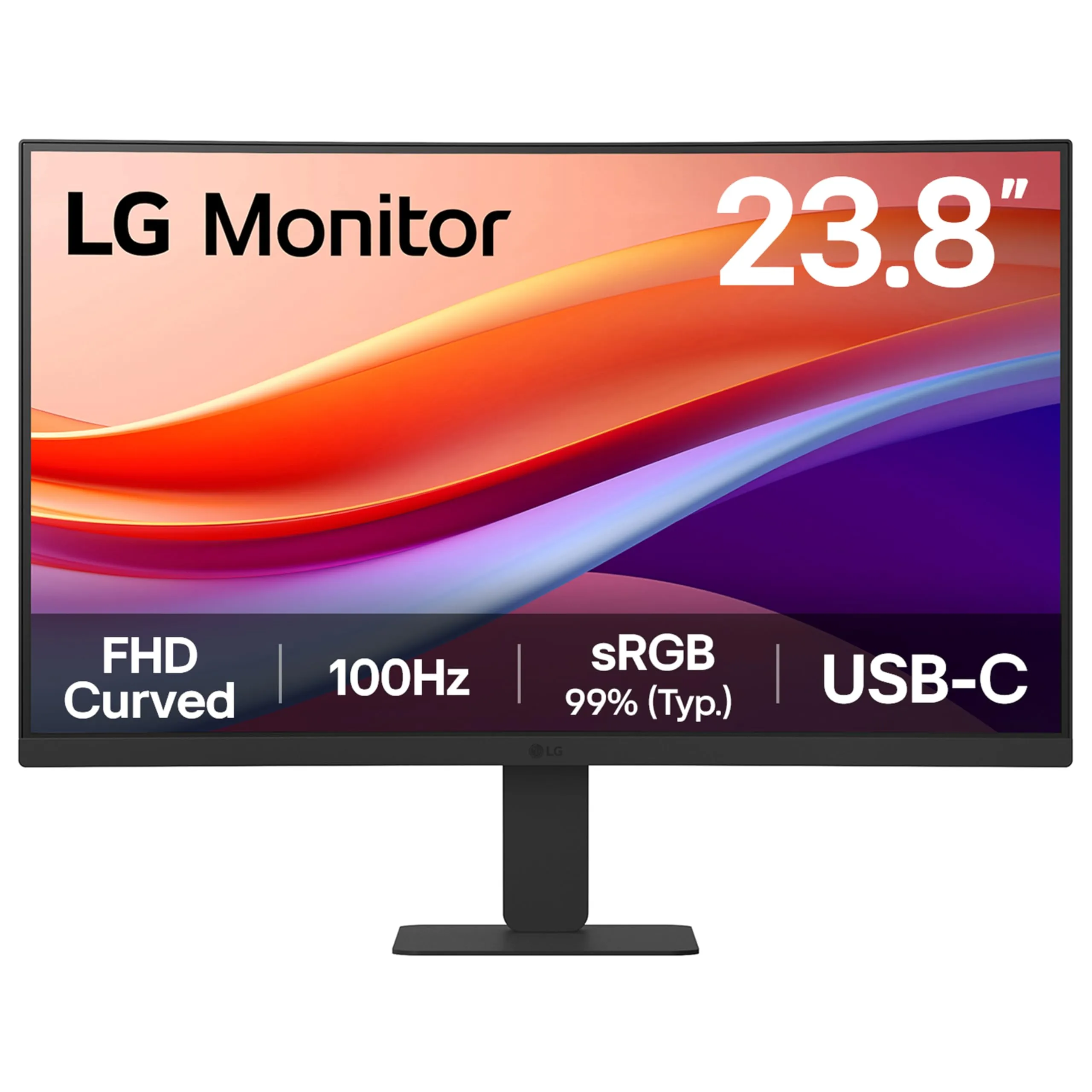 LG 24" VA Curved FHD Monitor